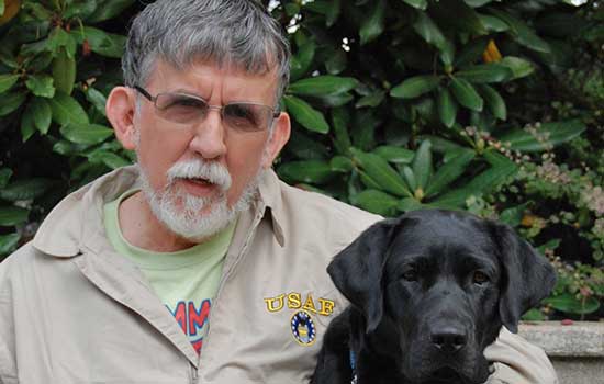 Veteran with his service dog