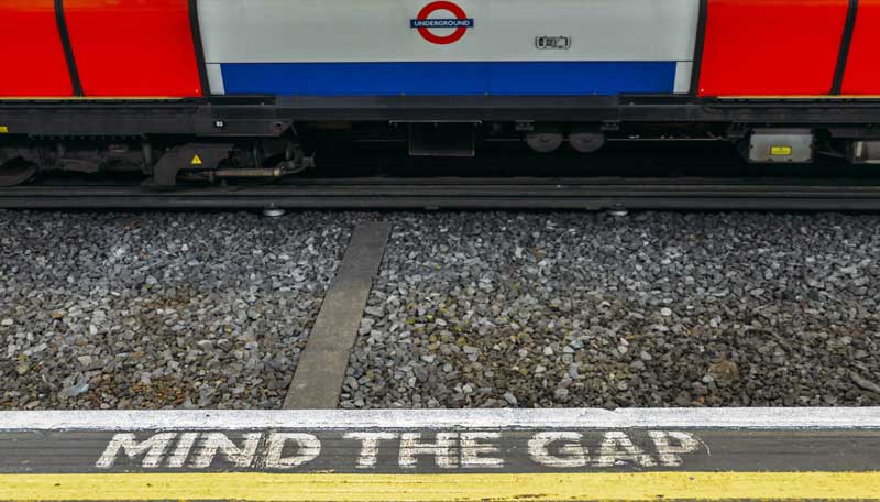 Mind the Gap message at the London Underground