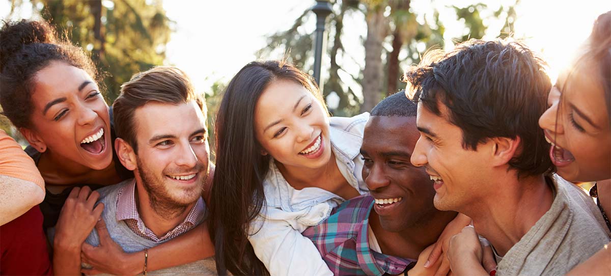 Photo of young adults outside